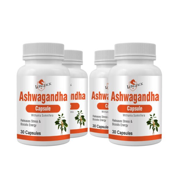 LongJack+ Ashwagandha Ayurvedic Capsules For Energy Booster Wellness Supplement ( Pack Of 4 )