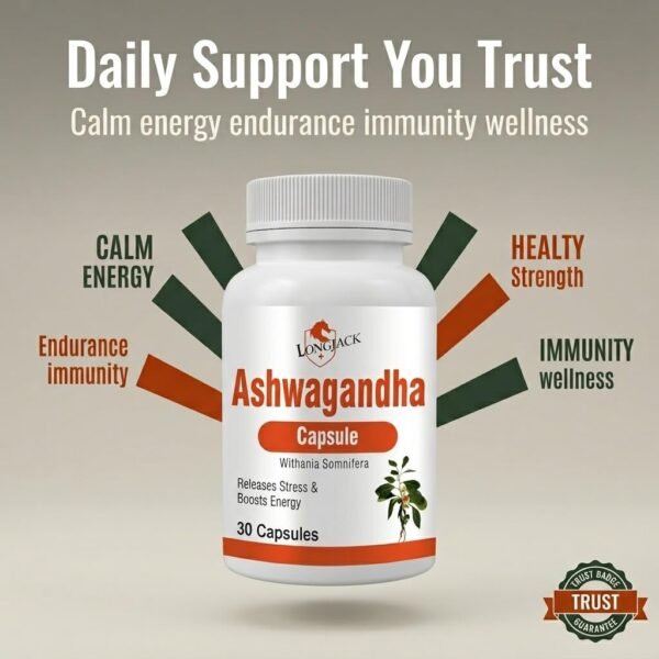 LongJack+ Ashwagandha Ayurvedic Capsules Daily Support Trust