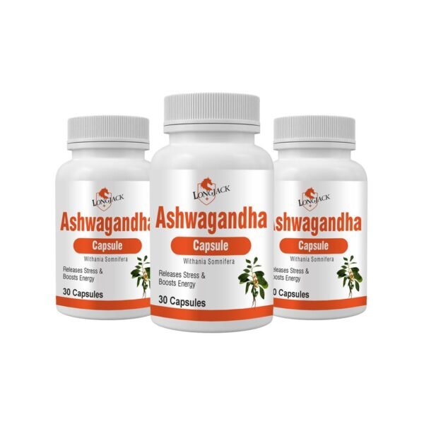 LongJack+ Ashwagandha Ayurvedic Capsules For Stress, Energy, Immunity & Wellness Supplement (Pack Of 3 )