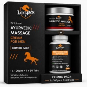 Longjack+ Ayurvedic Massage Cream For Men + Stamina Energy Booster Capsule ( Combo Pack )