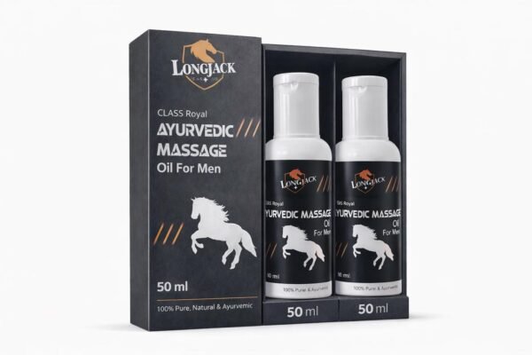 LongJack+ Ayurvedic Herbal Massage Oil for Men | Natural Stamina, Energy & Performance Support | 100ML