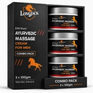 LongJack+ Ayurvedic Long & Strong Cream for Men | Herbal Stamina Booster & Vitality Massage Cream | 300g Combo Pack