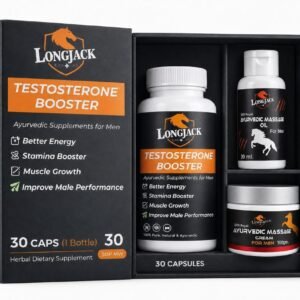 LongJack+ 3-in-1 Ayurvedic Performance Kit for Men | Capsule, Oil & Cream | Natural Stamina Booster