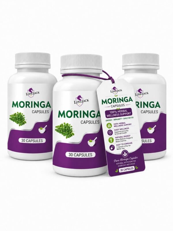 LongJack+ Ayurvedic Moringa Capsules | Natural Herbal Support for Men's Stamina & Vitality | Pack of 3